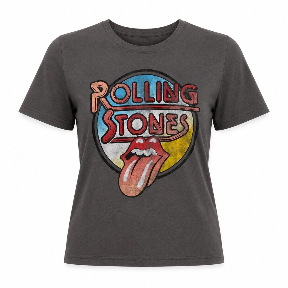 Bravado Rolling Stones Graphic Tee Womens XL Charcoal Grey EUC Band Shirt